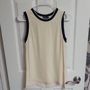 rag & bone Cream Black Sleeveless Tank Top Spring Summer Lightweight Size XS